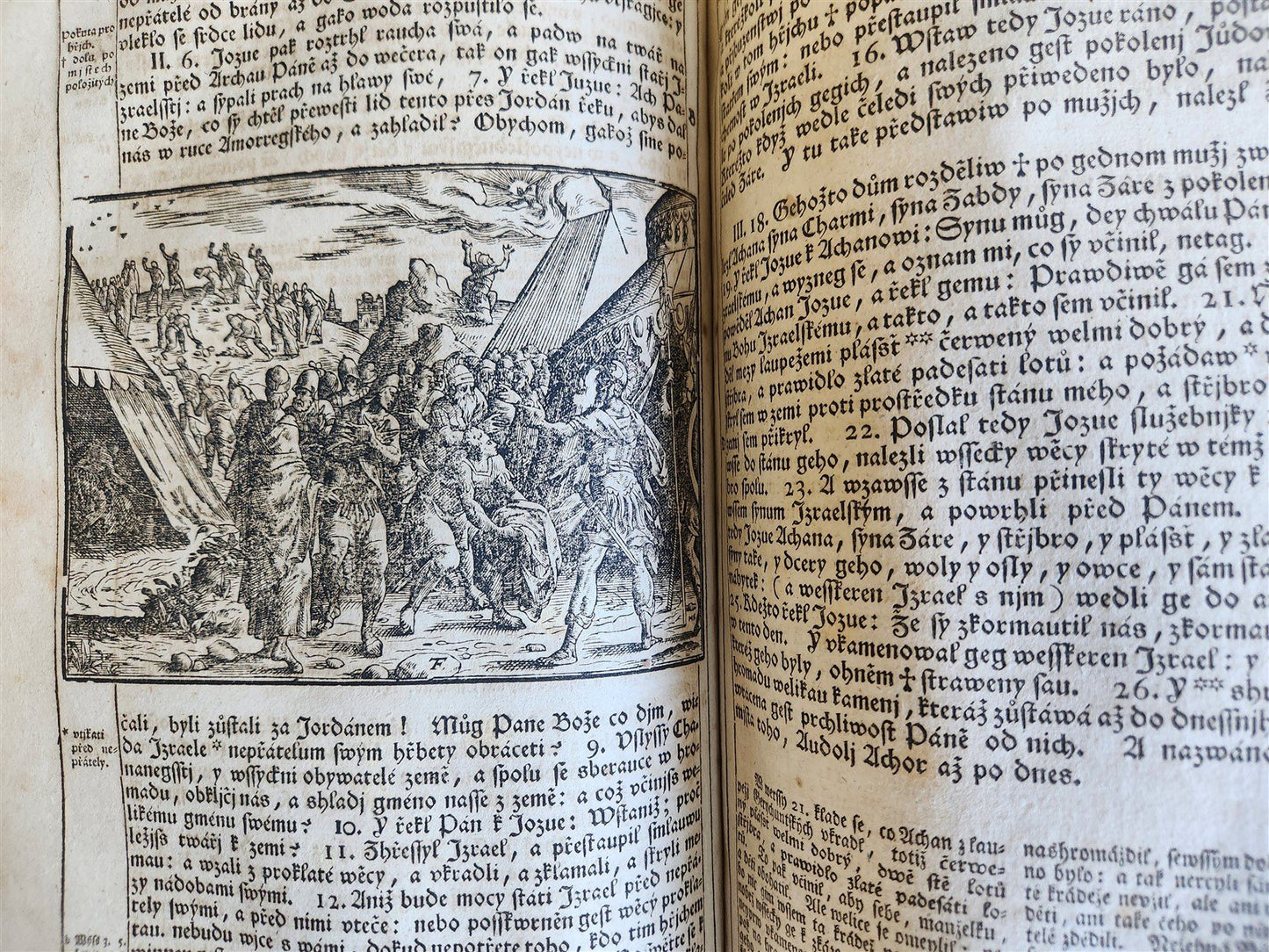 1769 BIBLE in CZECH ILLUSTRATED 2 FOLIO VOLUMES antique
