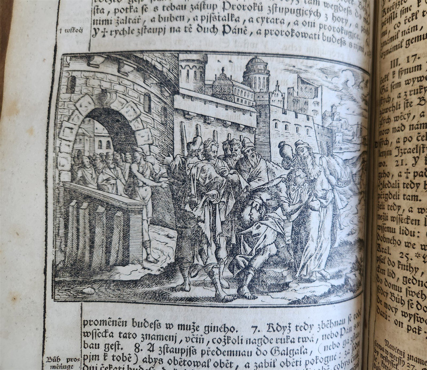 1769 BIBLE in CZECH ILLUSTRATED 2 FOLIO VOLUMES antique