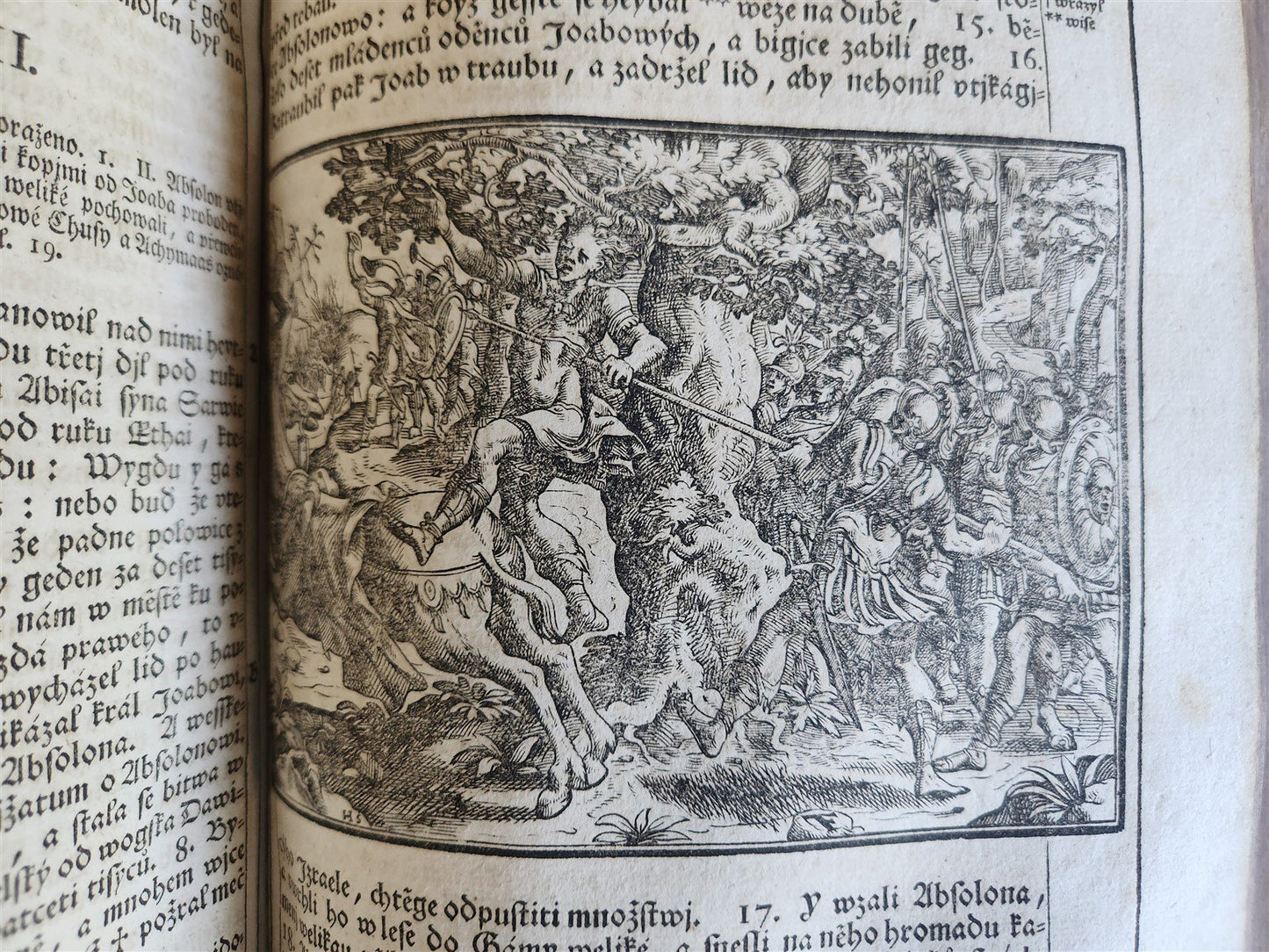 1769 BIBLE in CZECH ILLUSTRATED 2 FOLIO VOLUMES antique