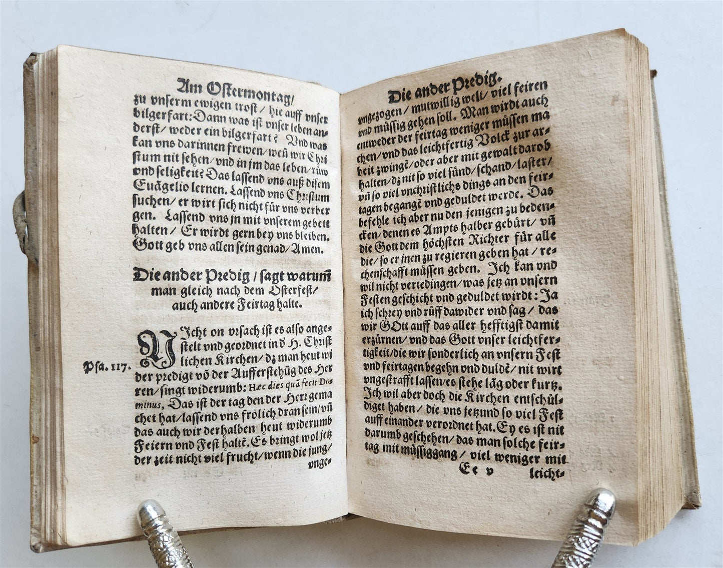 1572 SERMONS by Johann Wild in GERMAN antique PIGSKIN BINDING 16th CENTURY