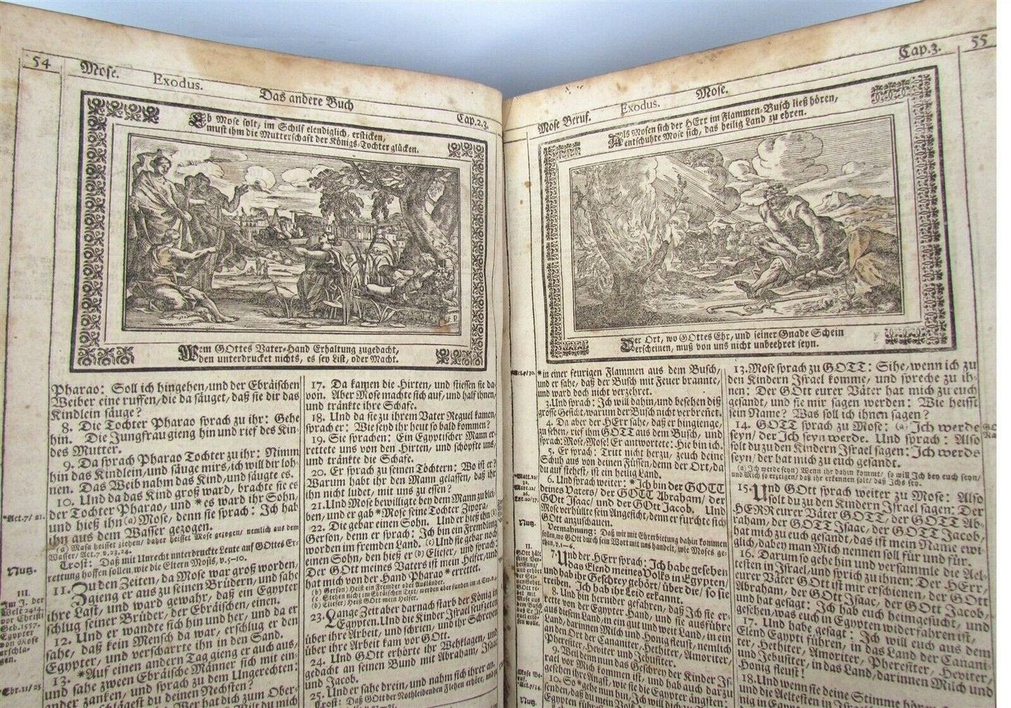 1725 BIBLE ILLUSTRATED LEATHER BOUND MASSIVE FOLIO in GERMAN ANTIQUE BIBLIA