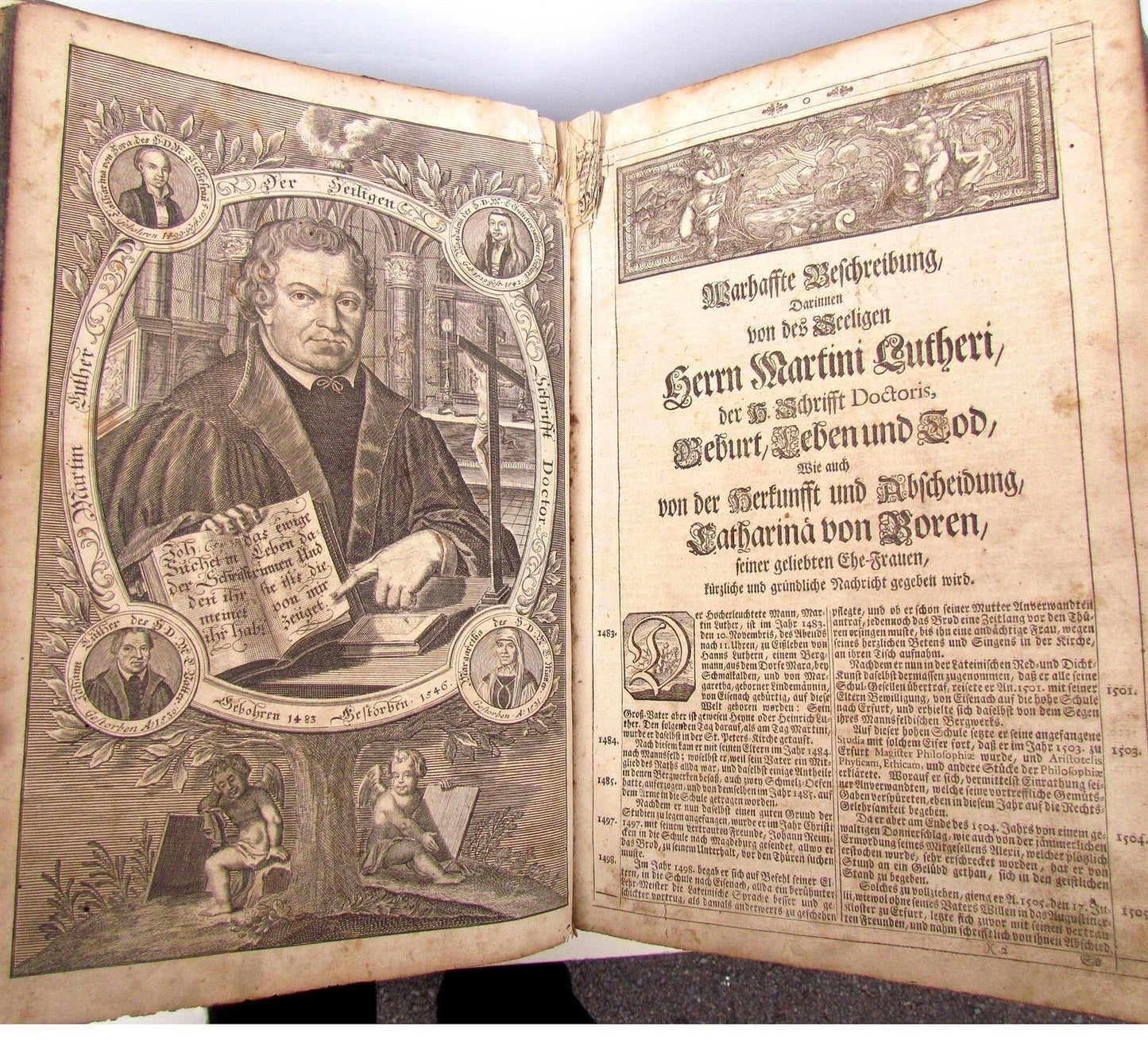 1725 BIBLE ILLUSTRATED LEATHER BOUND MASSIVE FOLIO in GERMAN ANTIQUE BIBLIA