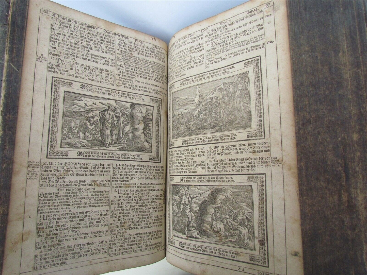 1725 BIBLE ILLUSTRATED LEATHER BOUND MASSIVE FOLIO in GERMAN ANTIQUE BIBLIA