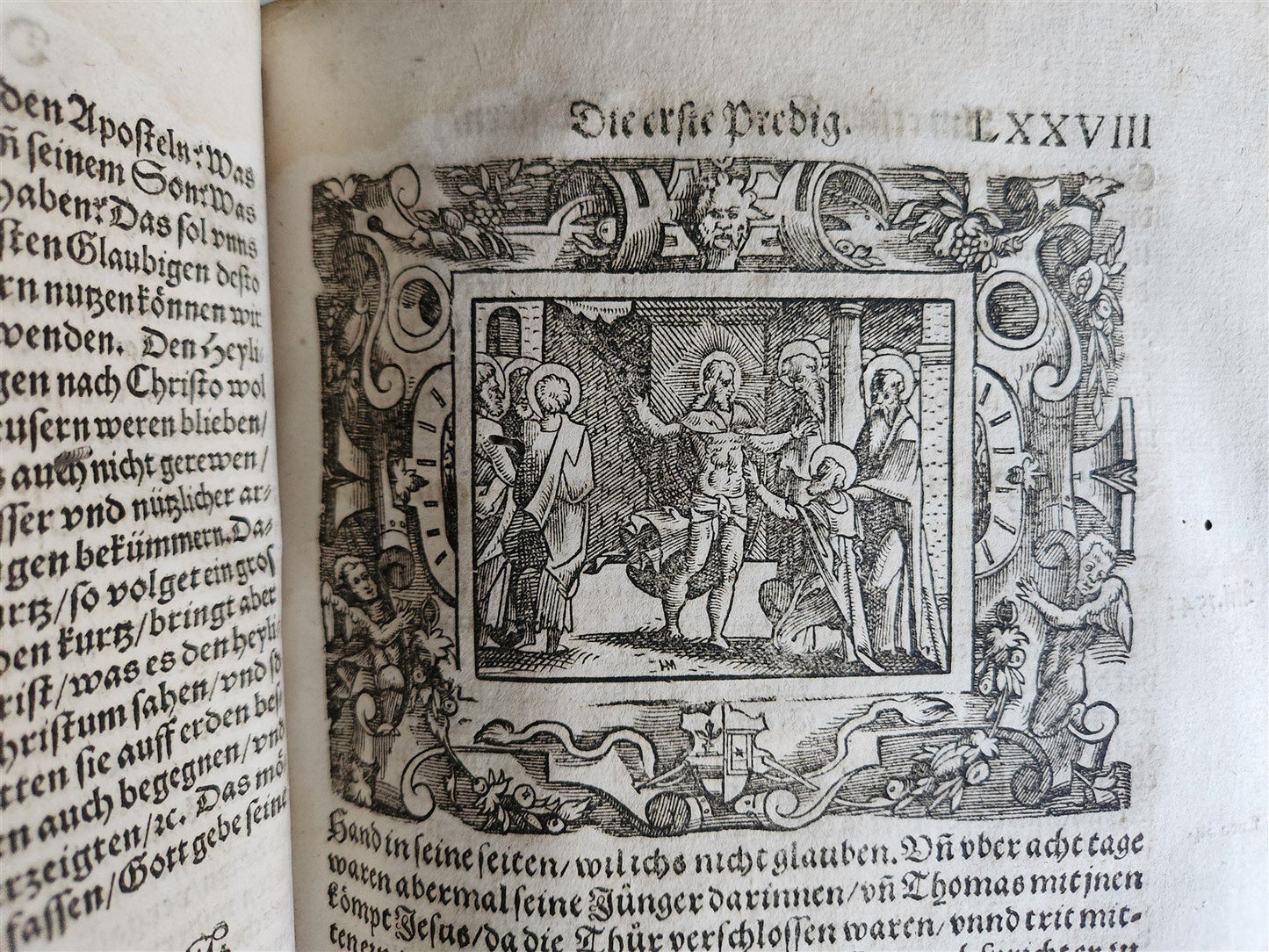 1569 SERMONS by WILD ILLUSTRATED PIGSKIN FOLIO antique BANNED by CHURCH