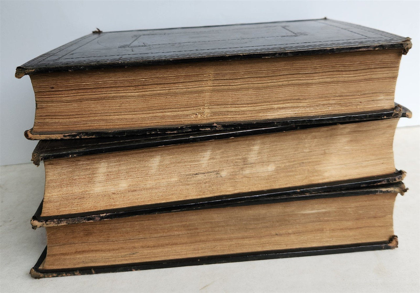 1850 BIBLE in ENGLISH FULLY ILLUSTRATED 3 VOLUMES antique by Rev. Matthew Henry