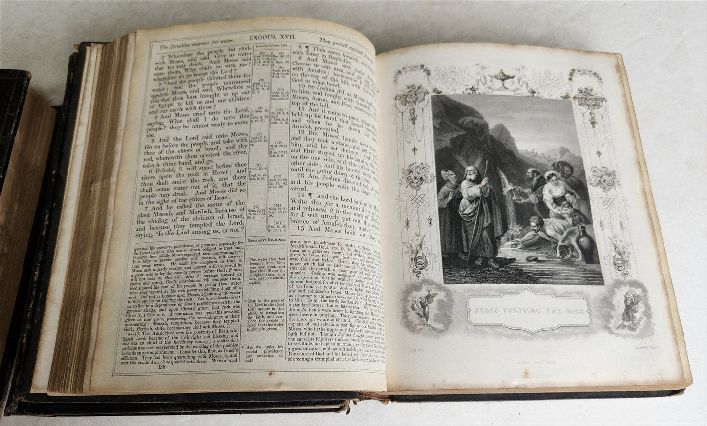 1850 BIBLE in ENGLISH FULLY ILLUSTRATED 3 VOLUMES antique by Rev. Matthew Henry