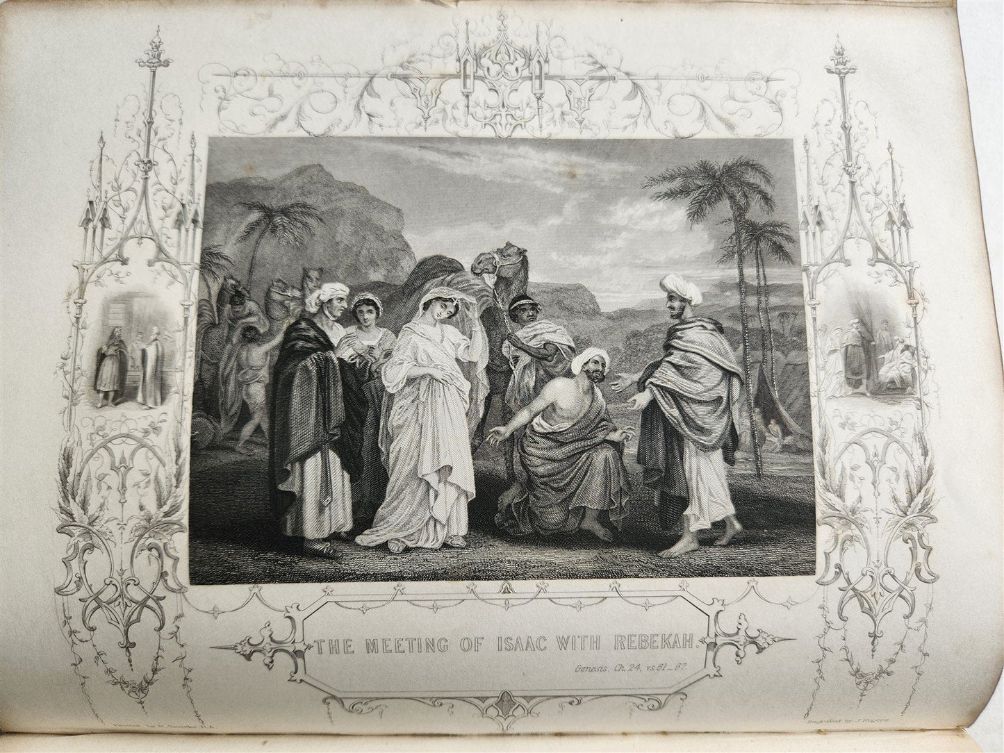 1850 BIBLE in ENGLISH FULLY ILLUSTRATED 3 VOLUMES antique by Rev. Matthew Henry