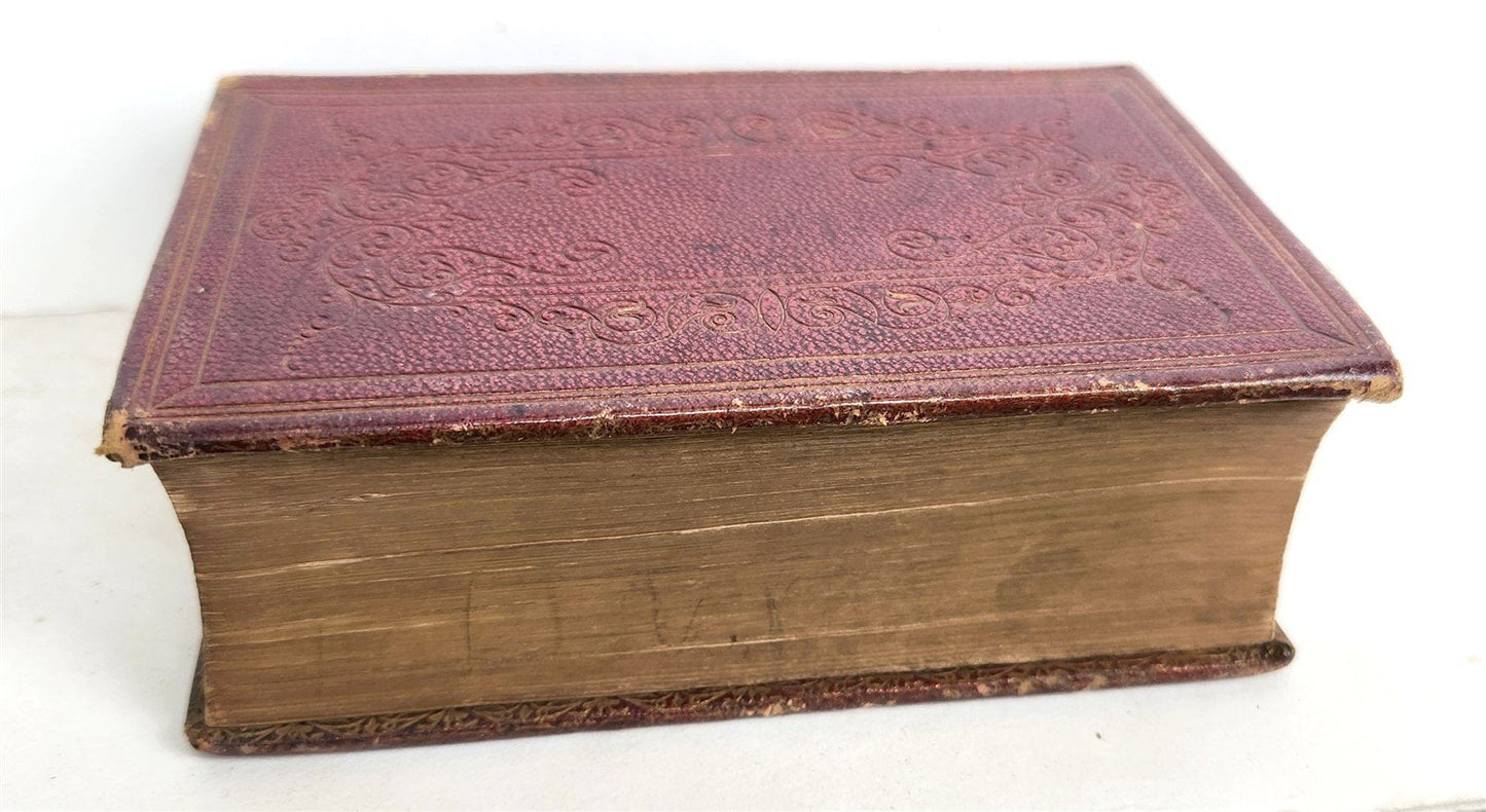 1855 BIBLE in ENGLISH antique AMERICANA personalized cover OLD & NEW TESTAMENT