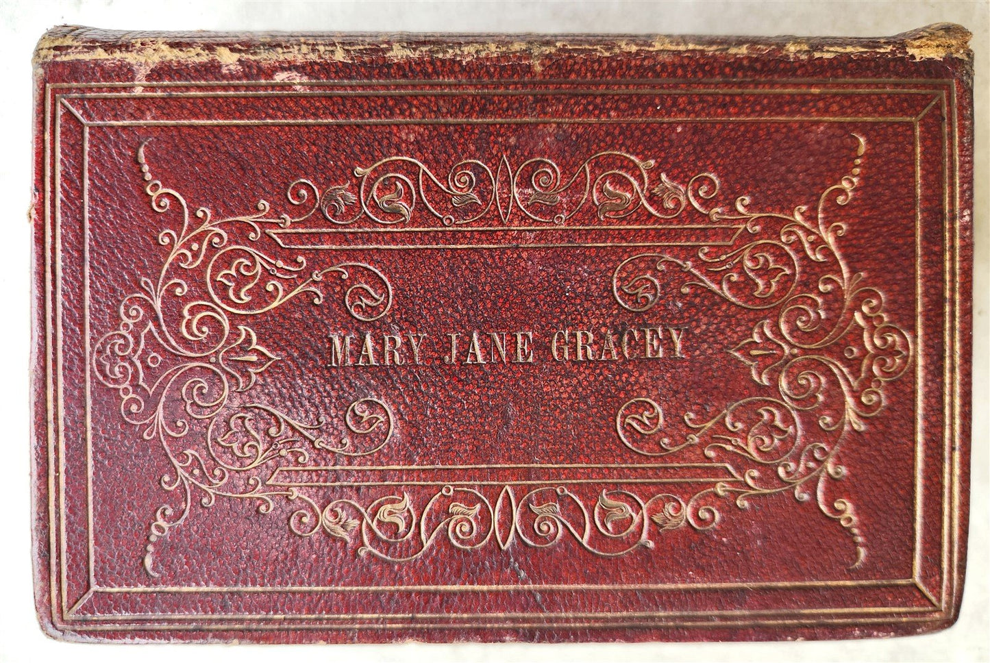 1855 BIBLE in ENGLISH antique AMERICANA personalized cover OLD & NEW TESTAMENT