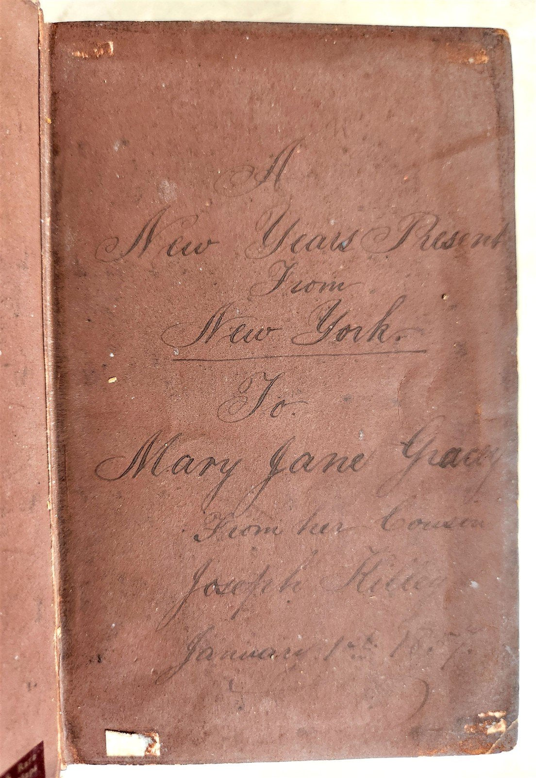 1855 BIBLE in ENGLISH antique AMERICANA personalized cover OLD & NEW TESTAMENT