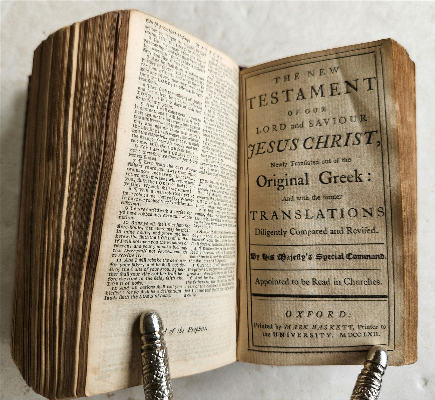 1762 BIBLE in ENGLISH antique Oxford by Thomas Baskett press