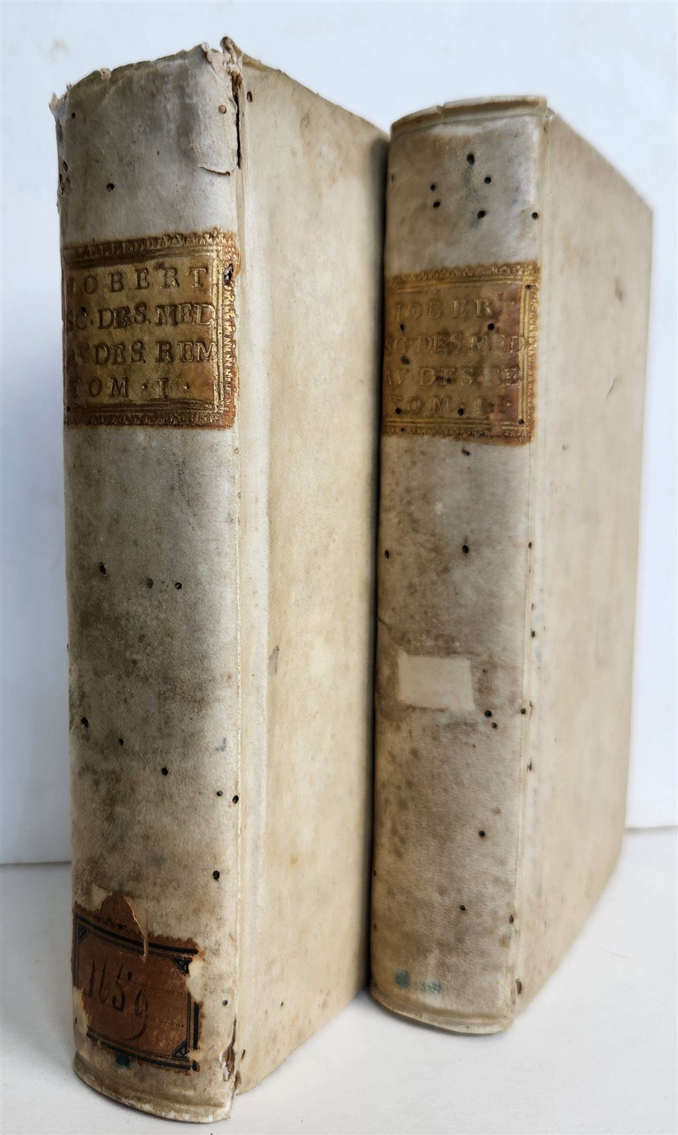 1739 LA SCIENCE des MEDAILLES antique 2 ILLUSTRATED VOLUMES VELLUM BOUND