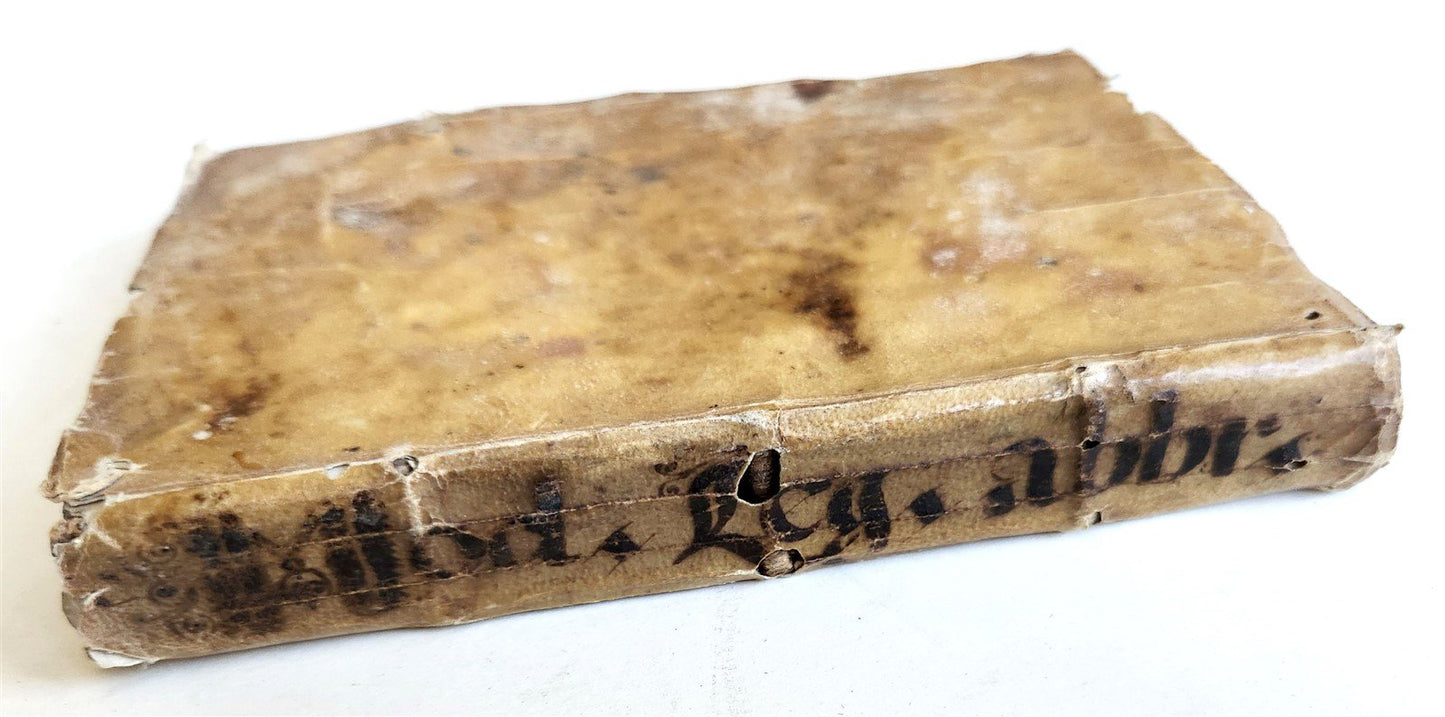 1572 METHOD of READING ABBREVIATIONS in CIVIL & CANON LAW antique VELLUM BOUND