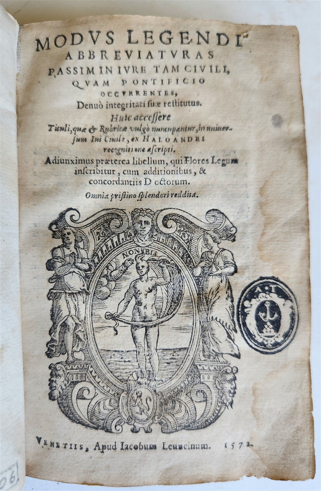 1572 METHOD of READING ABBREVIATIONS in CIVIL & CANON LAW antique VELLUM BOUND