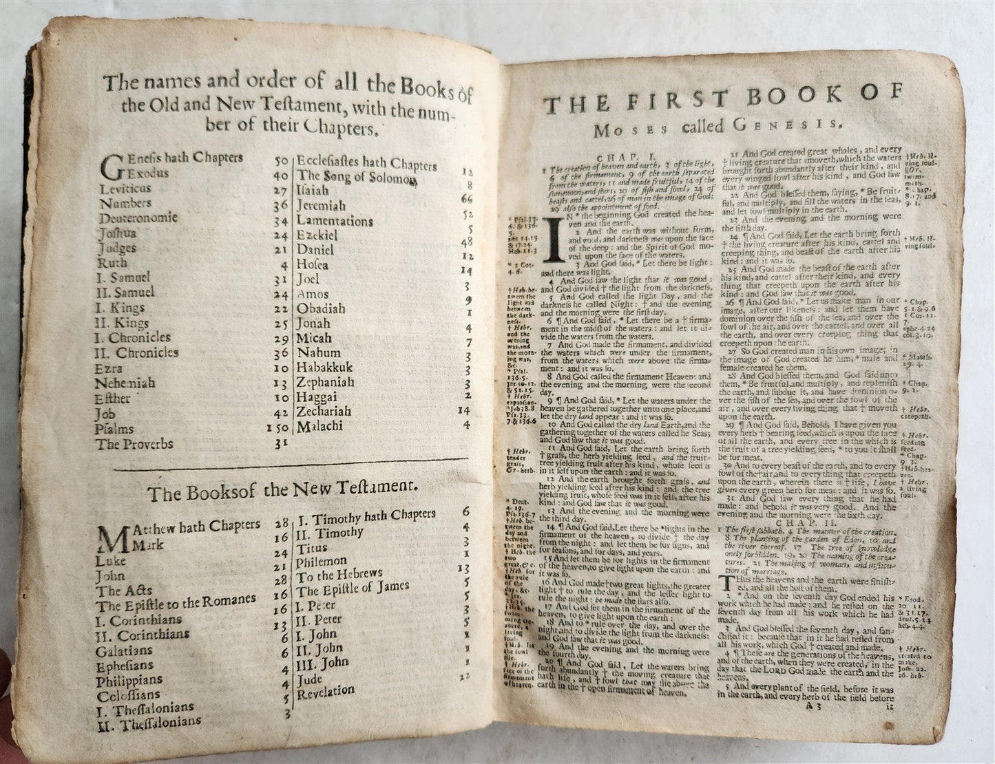 1660 BIBLE in ENGLISH OLD & NEW TESTAMENT by Henry Hills & John Field antique