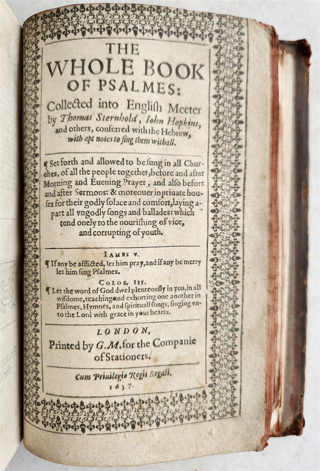 1638 BIBLE in ENGLISH OLD & NEW TESTAMENT by ROBERT BARKER antique w/PSALMS
