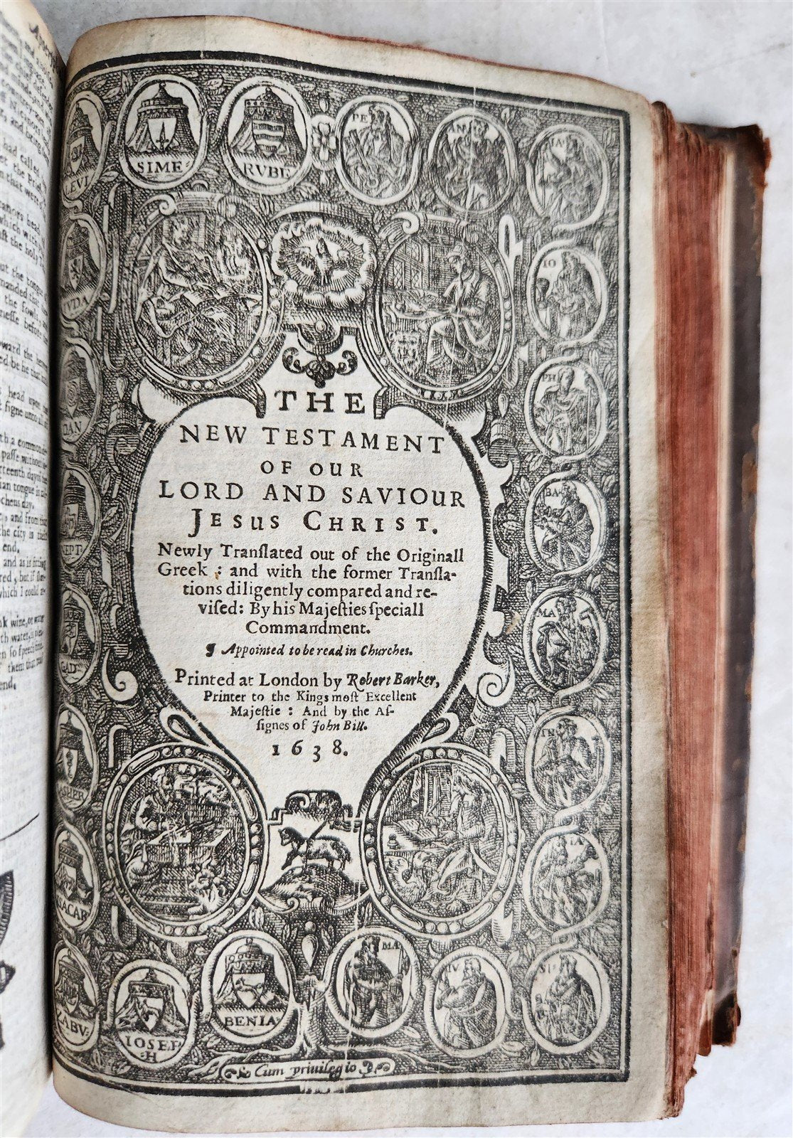1638 BIBLE in ENGLISH OLD & NEW TESTAMENT by ROBERT BARKER antique w/PSALMS