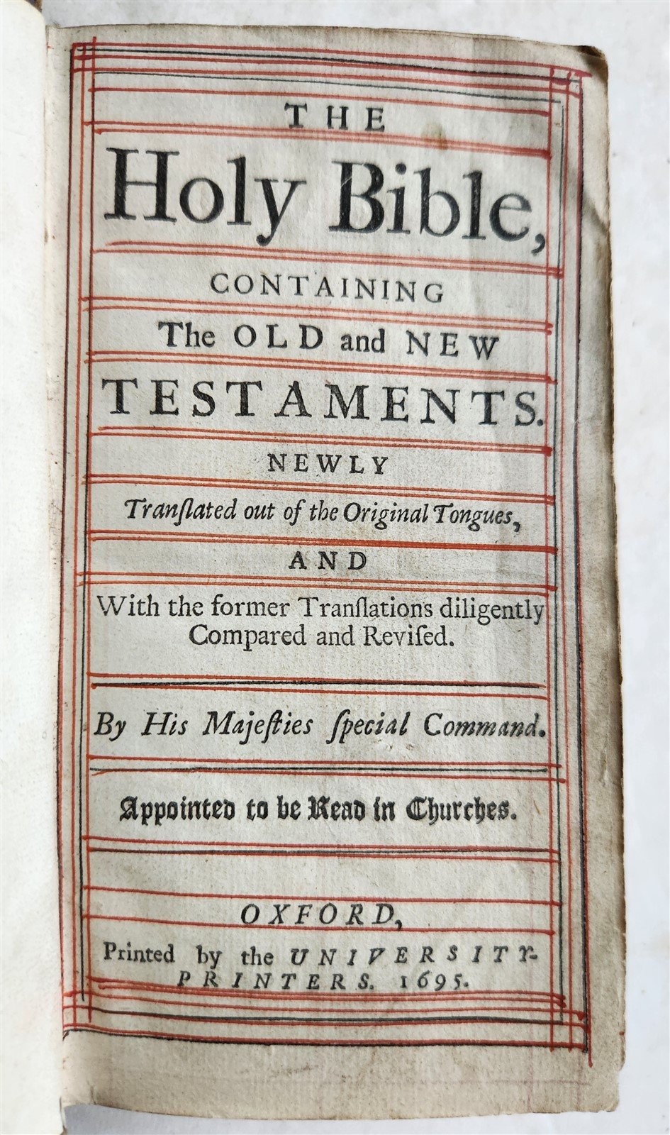 1695 BIBLE in ENGLISH OLD TESTAMENT Oxford: University printers antique