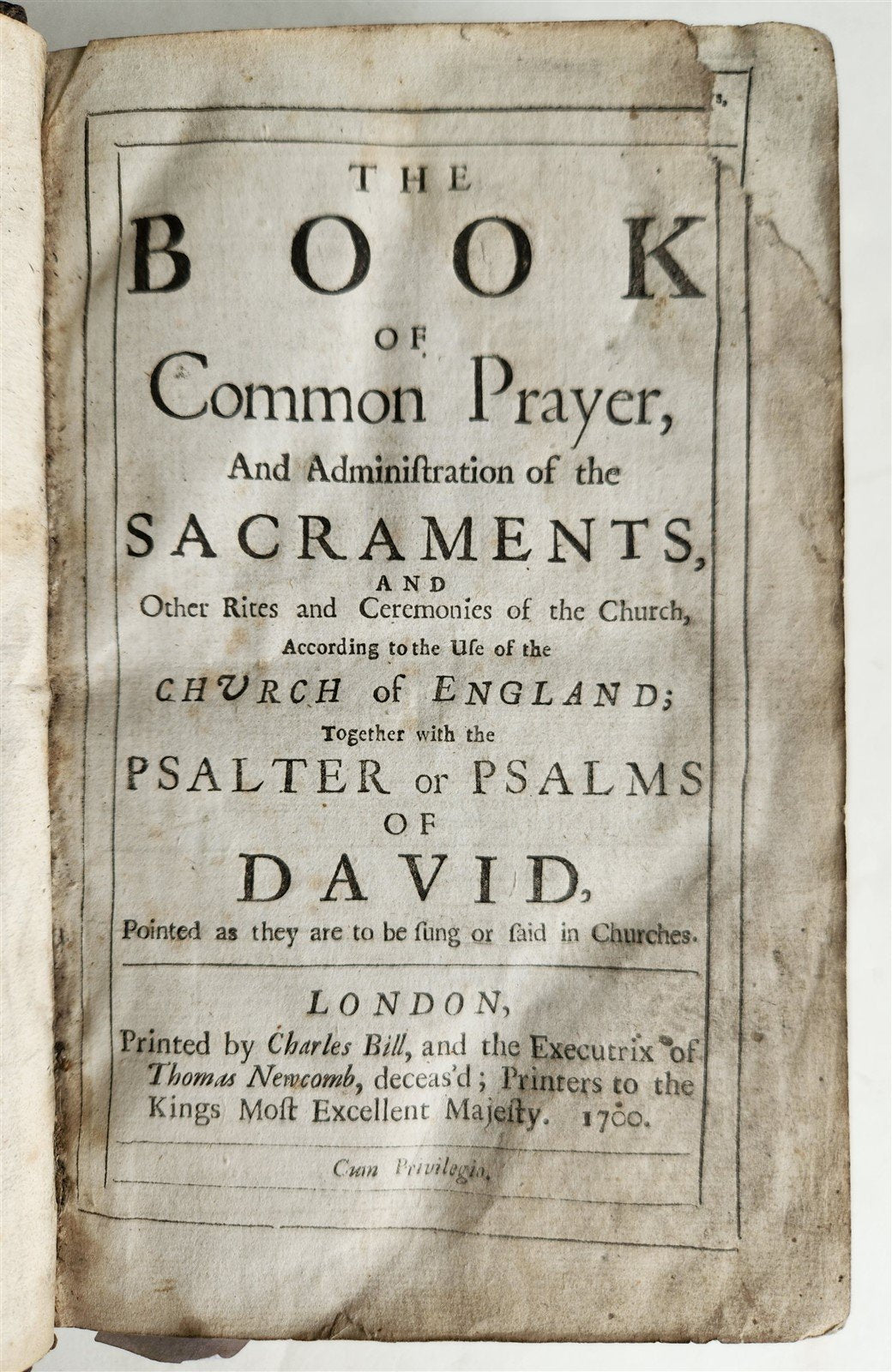 1699 BIBLE in ENGLISH OLD & NEW TESTAMENT antique Charles Bill & Thomas Newcomb