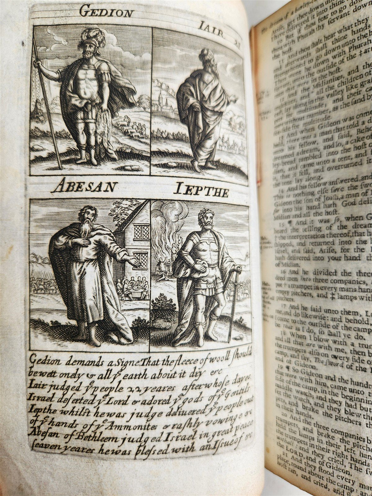 1695 BIBLE in ENGLISH OLD TESTAMENT antique ILLUSTRATED w/ NUMEROUS PLATES