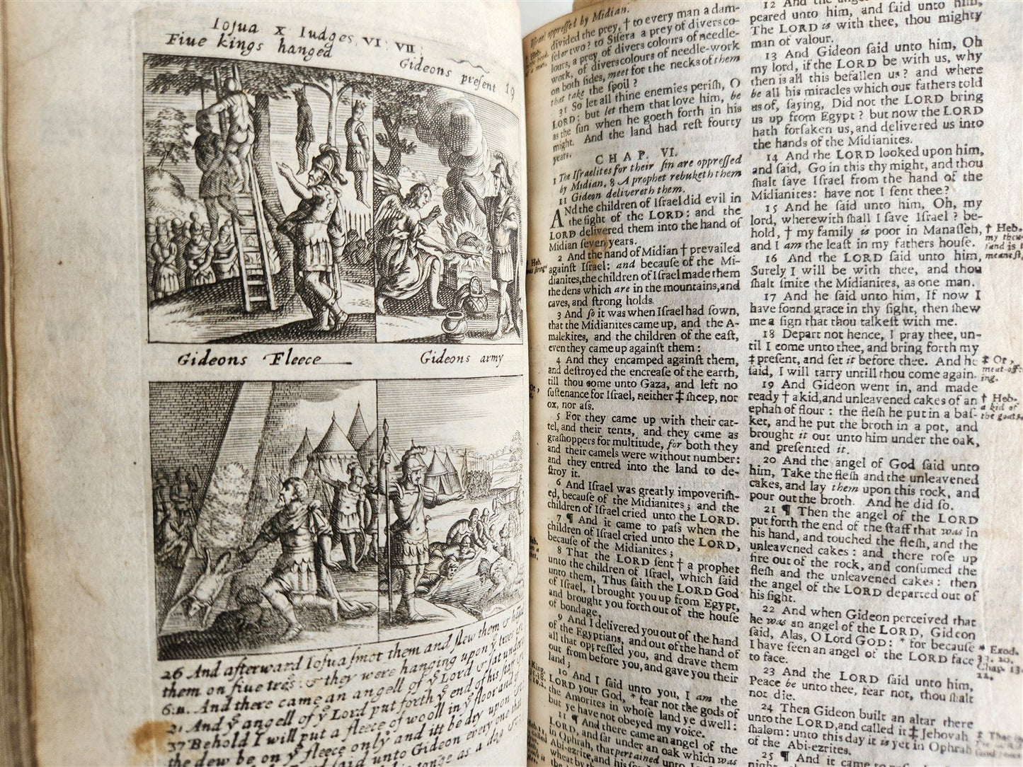 1695 BIBLE in ENGLISH OLD TESTAMENT antique ILLUSTRATED w/ NUMEROUS PLATES