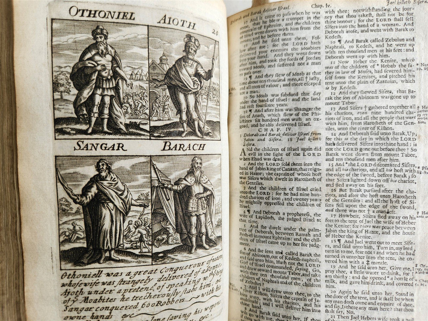 1695 BIBLE in ENGLISH OLD TESTAMENT antique ILLUSTRATED w/ NUMEROUS PLATES