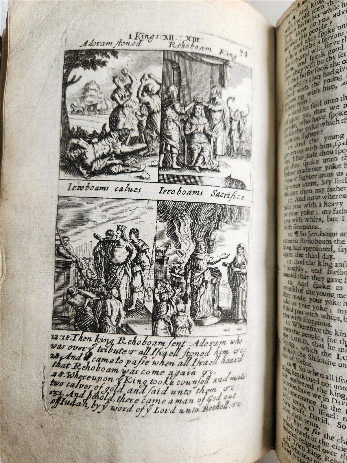 1695 BIBLE in ENGLISH OLD TESTAMENT antique ILLUSTRATED w/ NUMEROUS PLATES