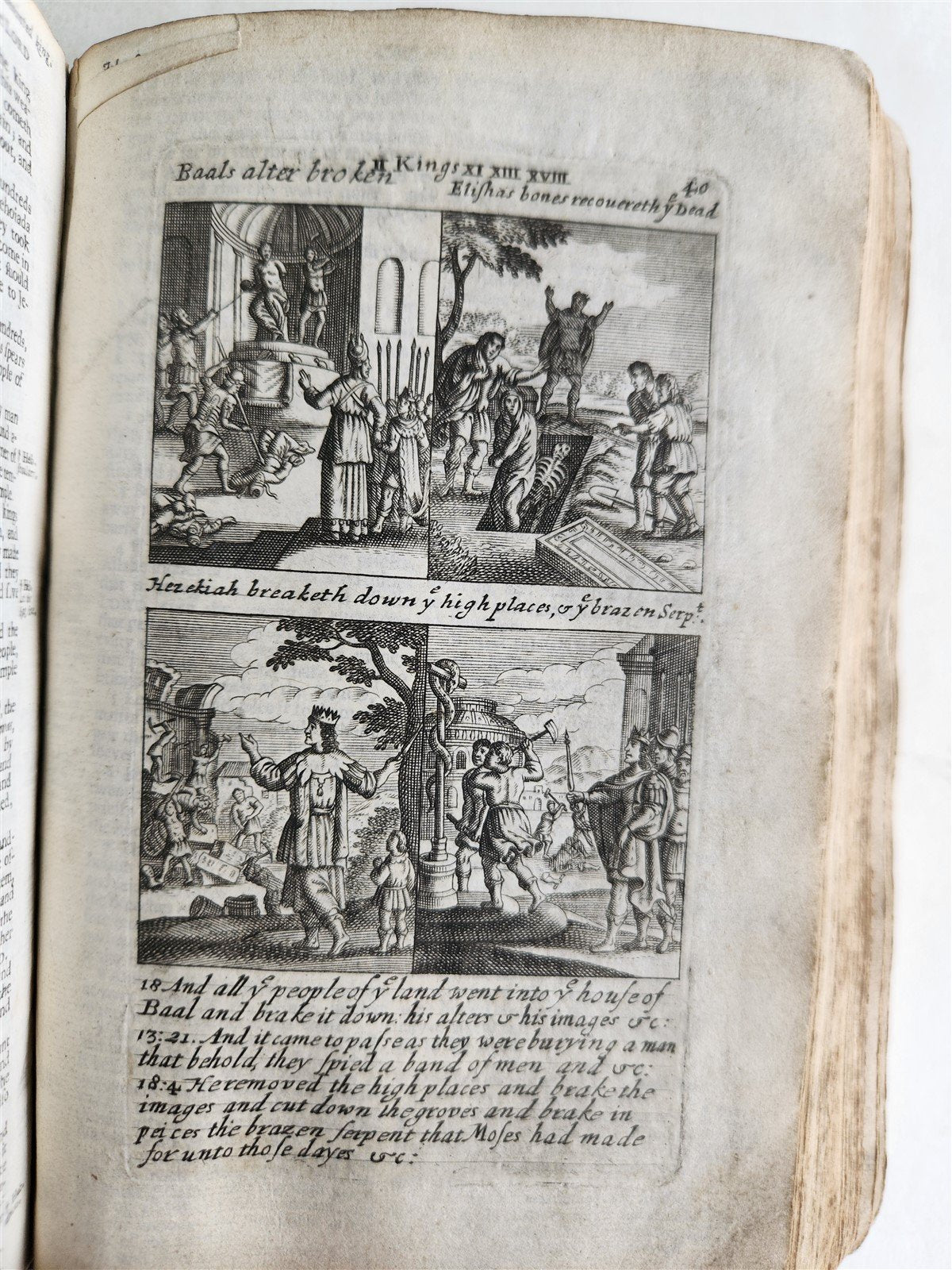 1695 BIBLE in ENGLISH OLD TESTAMENT antique ILLUSTRATED w/ NUMEROUS PLATES