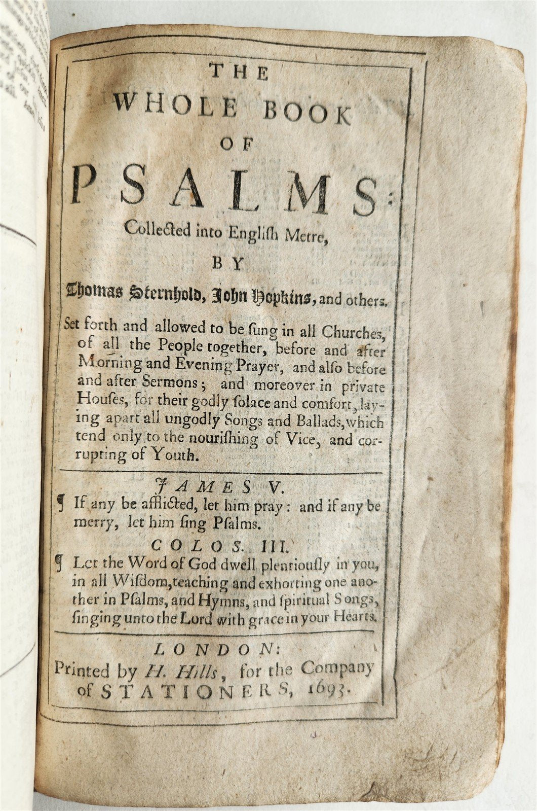 1695 BIBLE in ENGLISH OLD TESTAMENT antique ILLUSTRATED w/ NUMEROUS PLATES