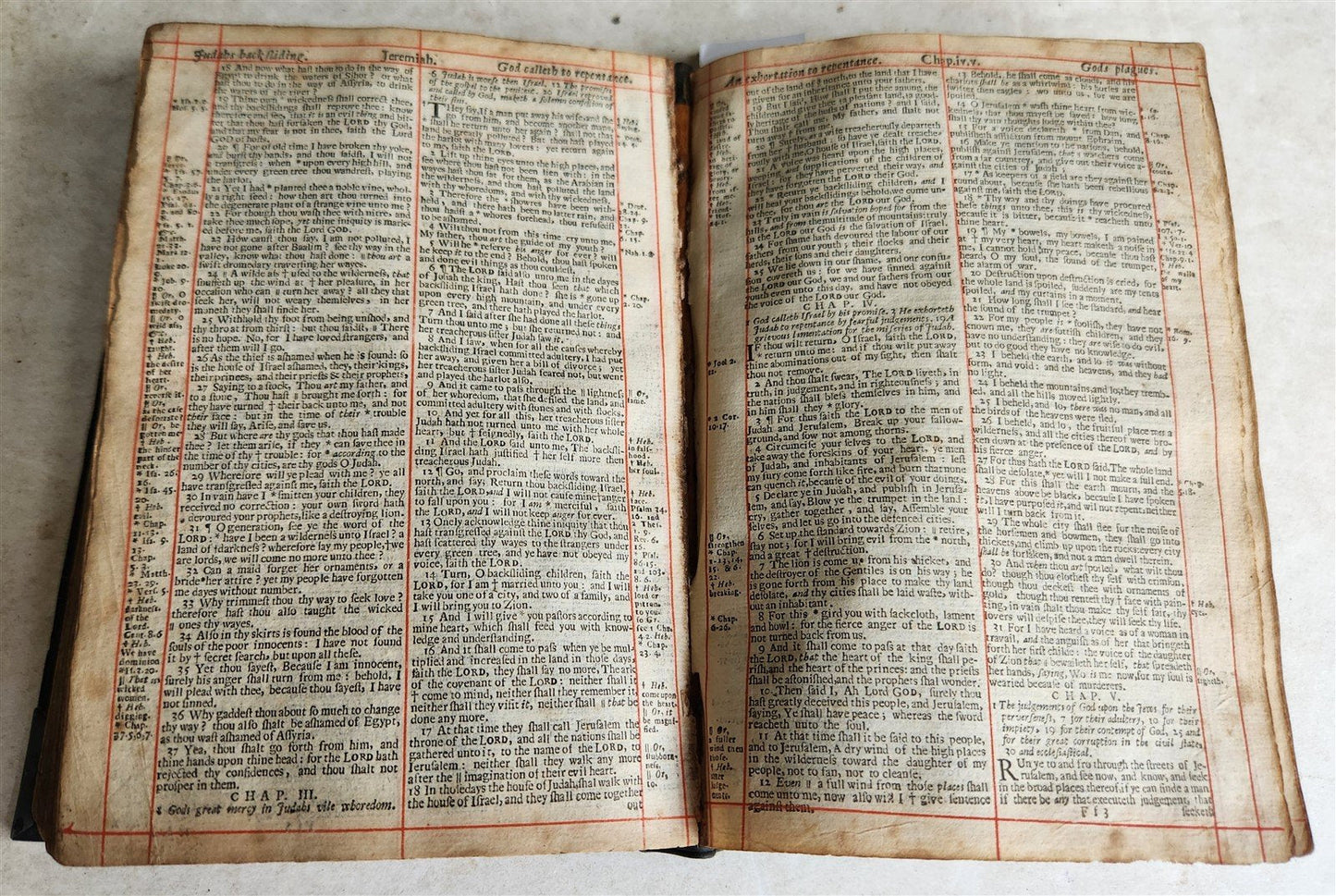 1660 BIBLE in ENGLISH OLD & NEW TESTAMENT antique BINDING w/ SILVER CORNERS