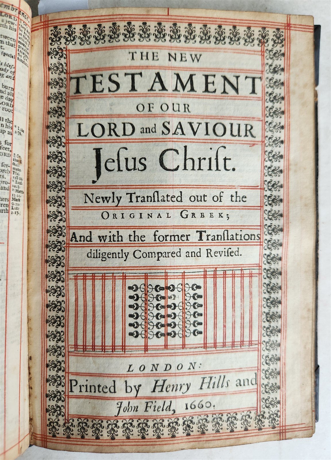 1660 BIBLE in ENGLISH OLD & NEW TESTAMENT antique BINDING w/ SILVER CORNERS