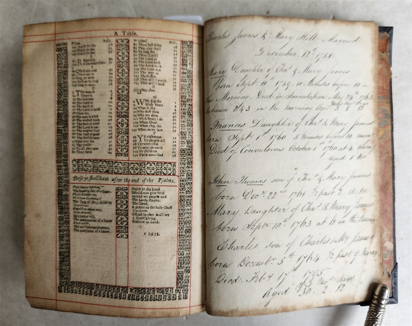 1660 BIBLE in ENGLISH OLD & NEW TESTAMENT antique BINDING w/ SILVER CORNERS
