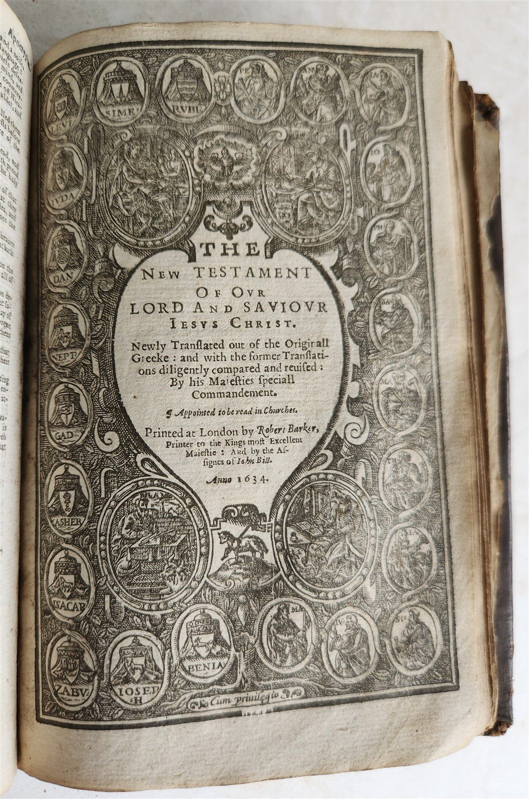 1634 BIBLE in ENGLISH King James antique ORIGINAL BINDING