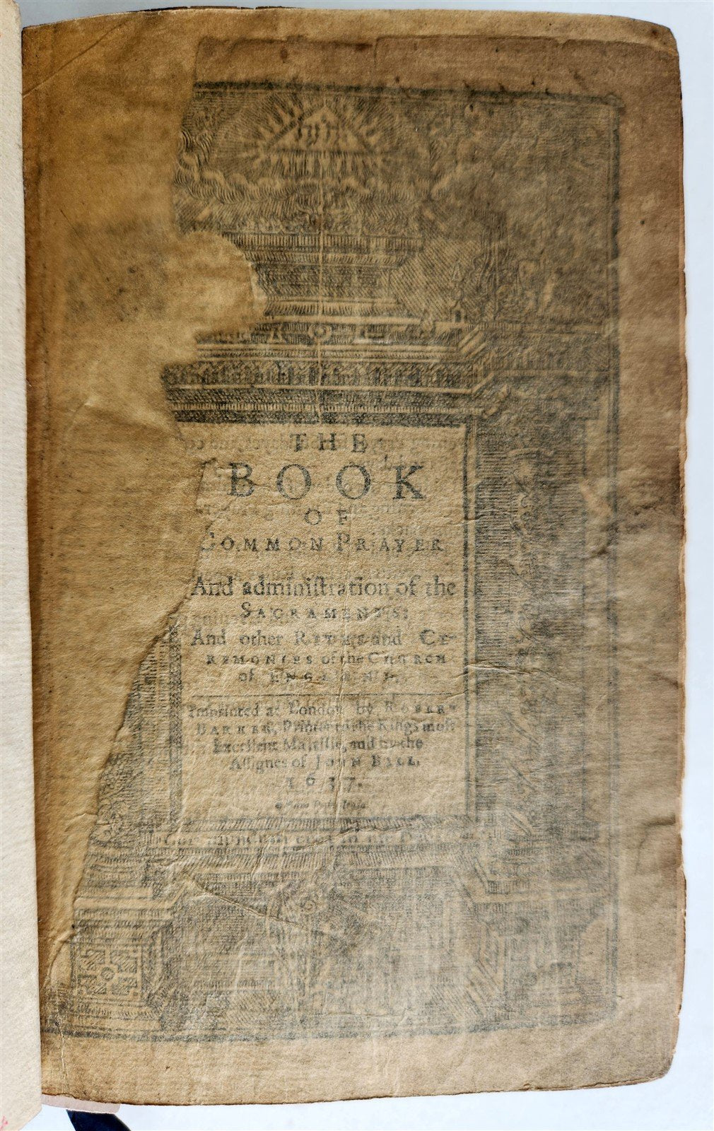 1638 BIBLE in ENGLISH Robert Barker ILLUSTRATED antique FINE ORIGINAL BINDING