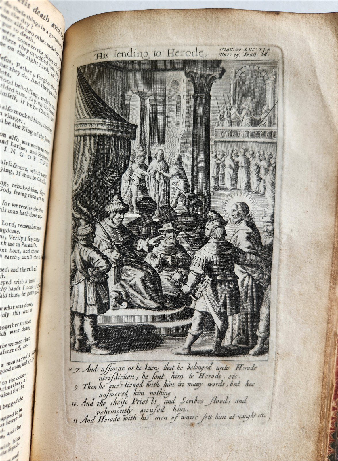 1638 BIBLE in ENGLISH Robert Barker ILLUSTRATED antique FINE ORIGINAL BINDING