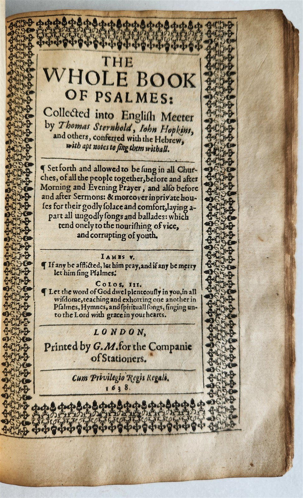 1638 BIBLE in ENGLISH Robert Barker ILLUSTRATED antique FINE ORIGINAL BINDING