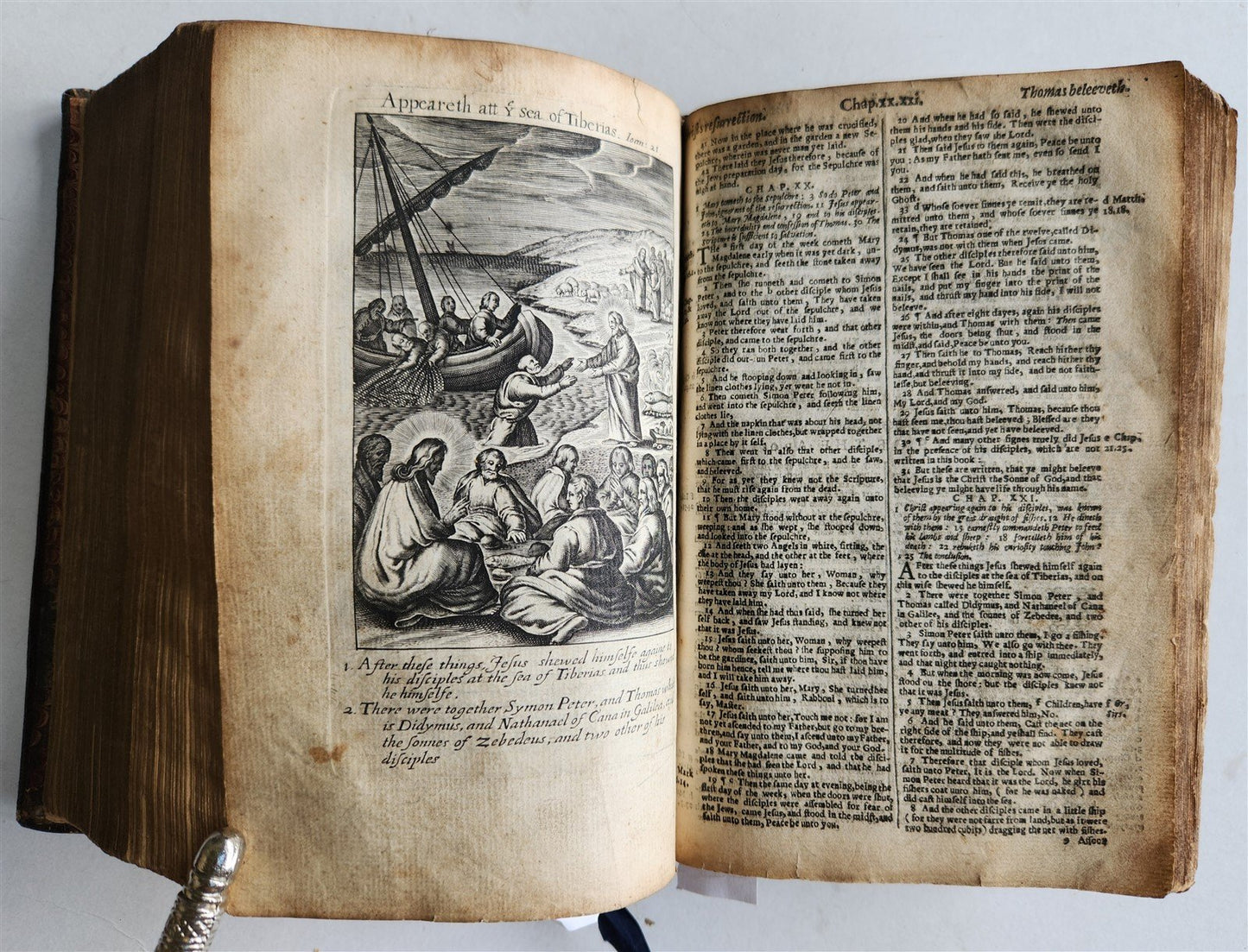 1638 BIBLE in ENGLISH Robert Barker ILLUSTRATED antique FINE ORIGINAL BINDING