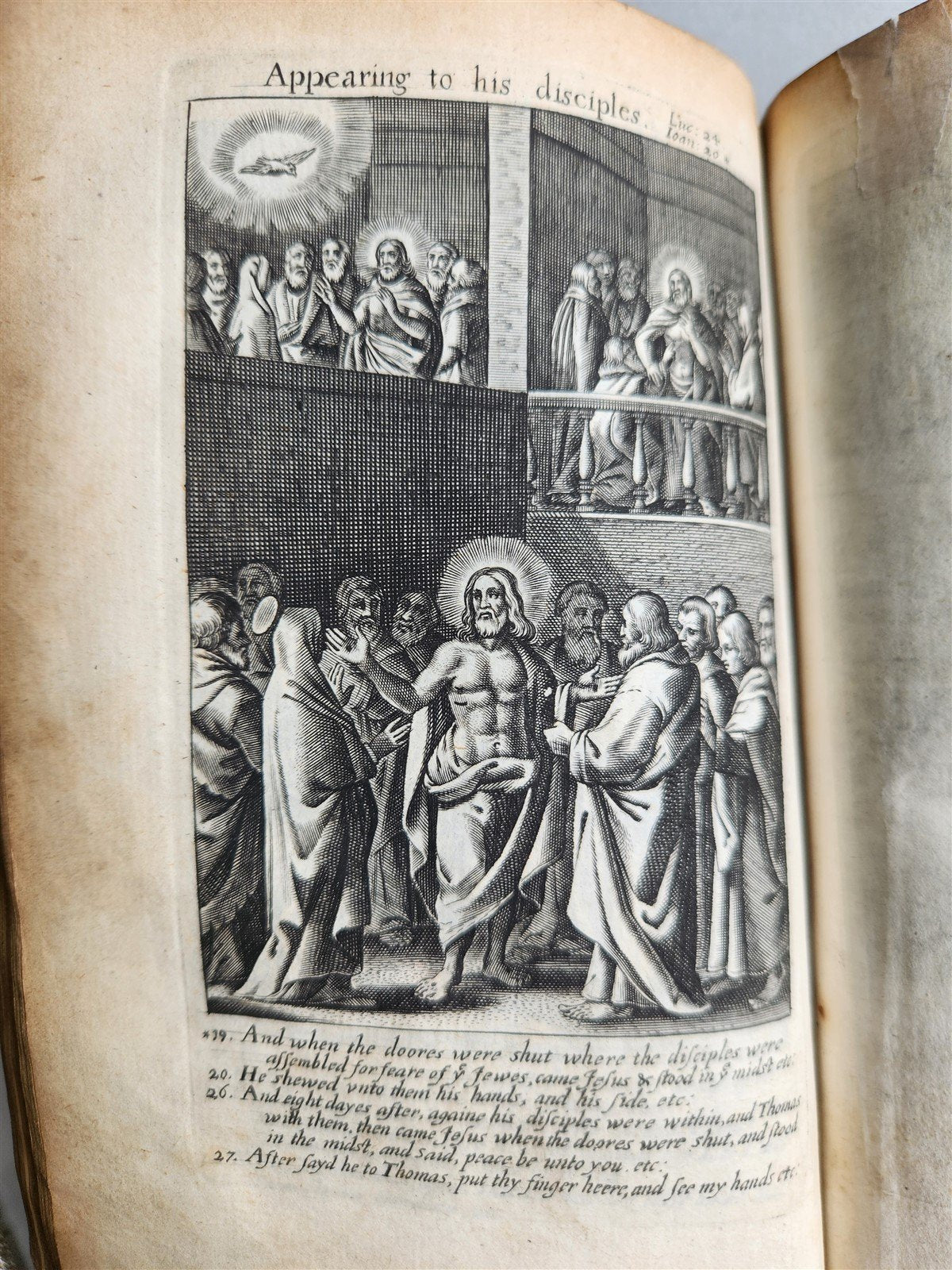 1638 BIBLE in ENGLISH Robert Barker ILLUSTRATED antique FINE ORIGINAL BINDING