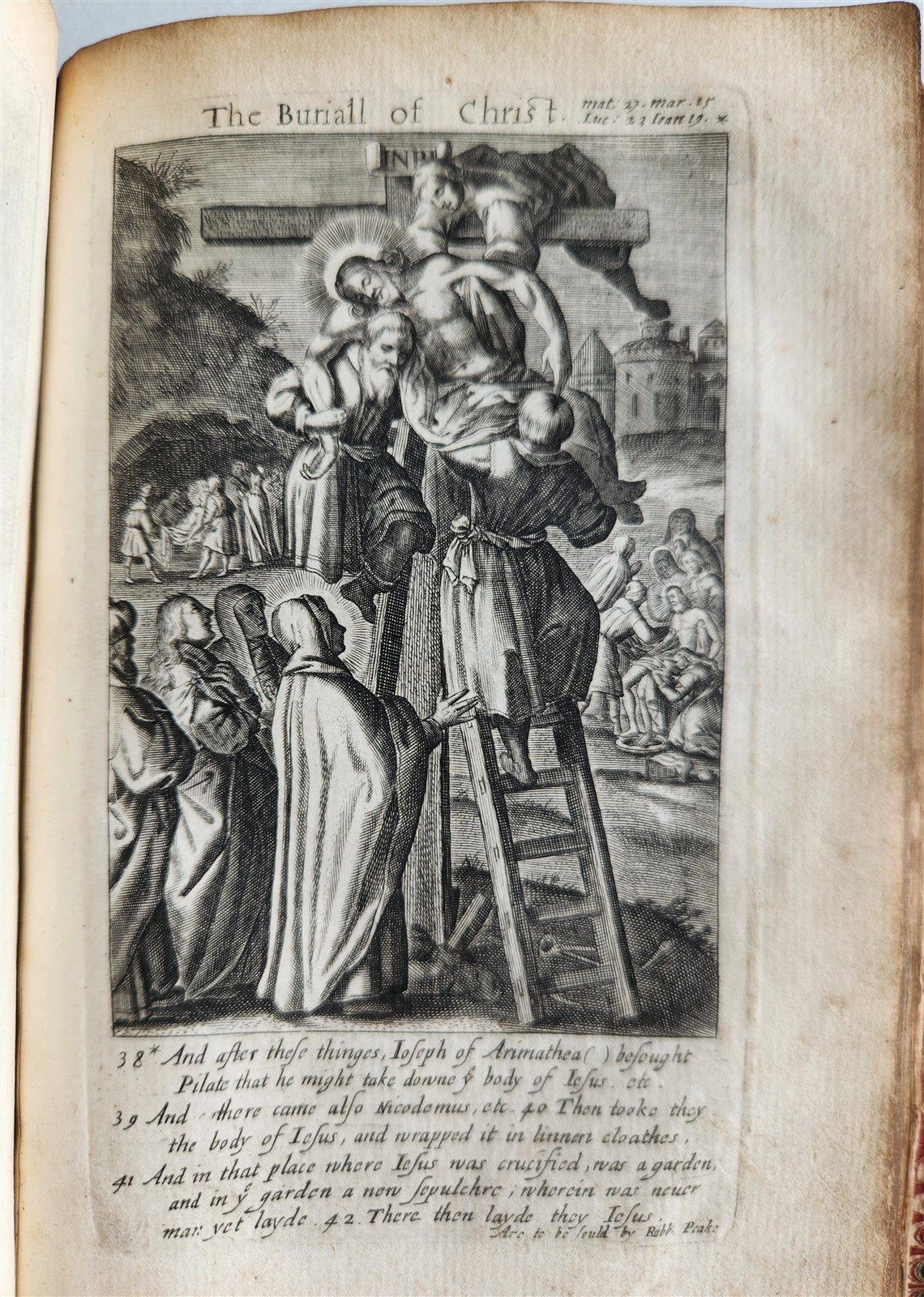 1638 BIBLE in ENGLISH Robert Barker ILLUSTRATED antique FINE ORIGINAL BINDING