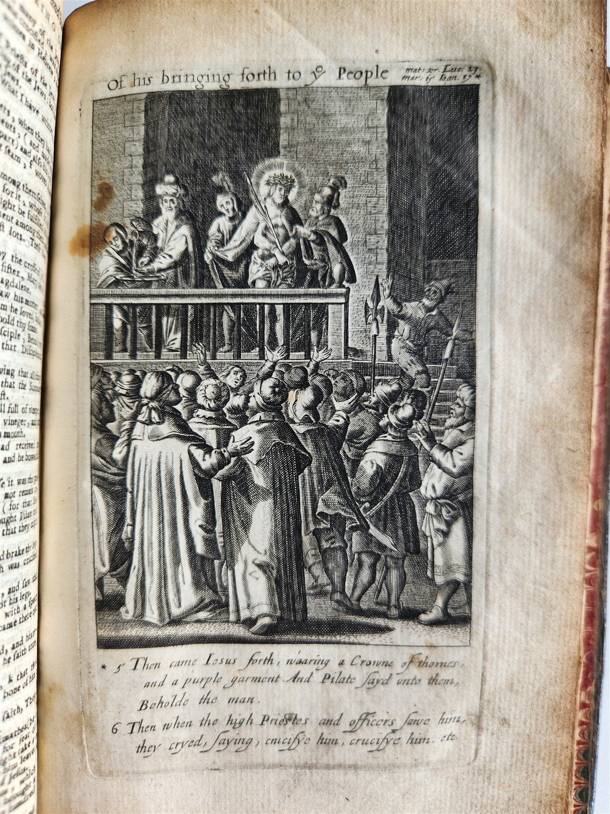 1638 BIBLE in ENGLISH Robert Barker ILLUSTRATED antique FINE ORIGINAL BINDING