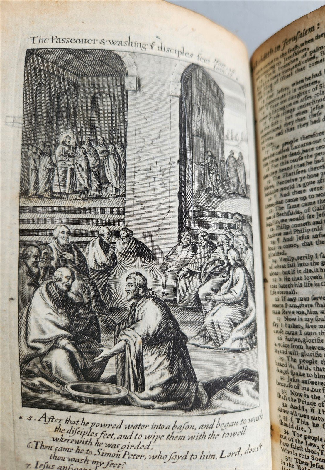 1638 BIBLE in ENGLISH Robert Barker ILLUSTRATED antique FINE ORIGINAL BINDING