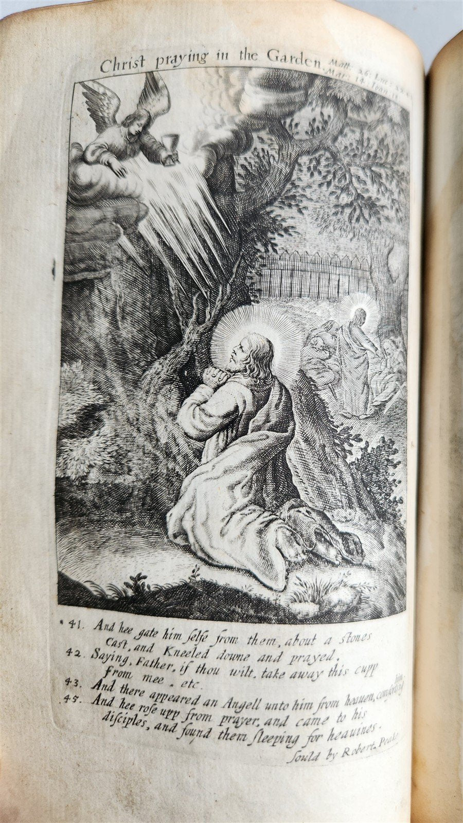 1638 BIBLE in ENGLISH Robert Barker ILLUSTRATED antique FINE ORIGINAL BINDING