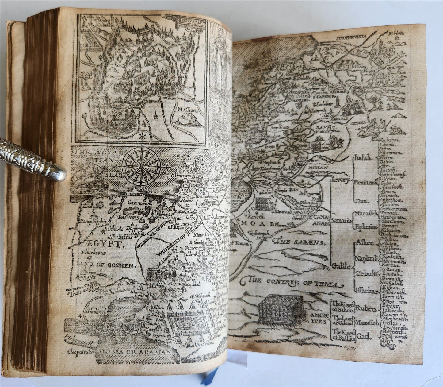 1638 BIBLE in ENGLISH Robert Barker ILLUSTRATED antique FINE ORIGINAL BINDING