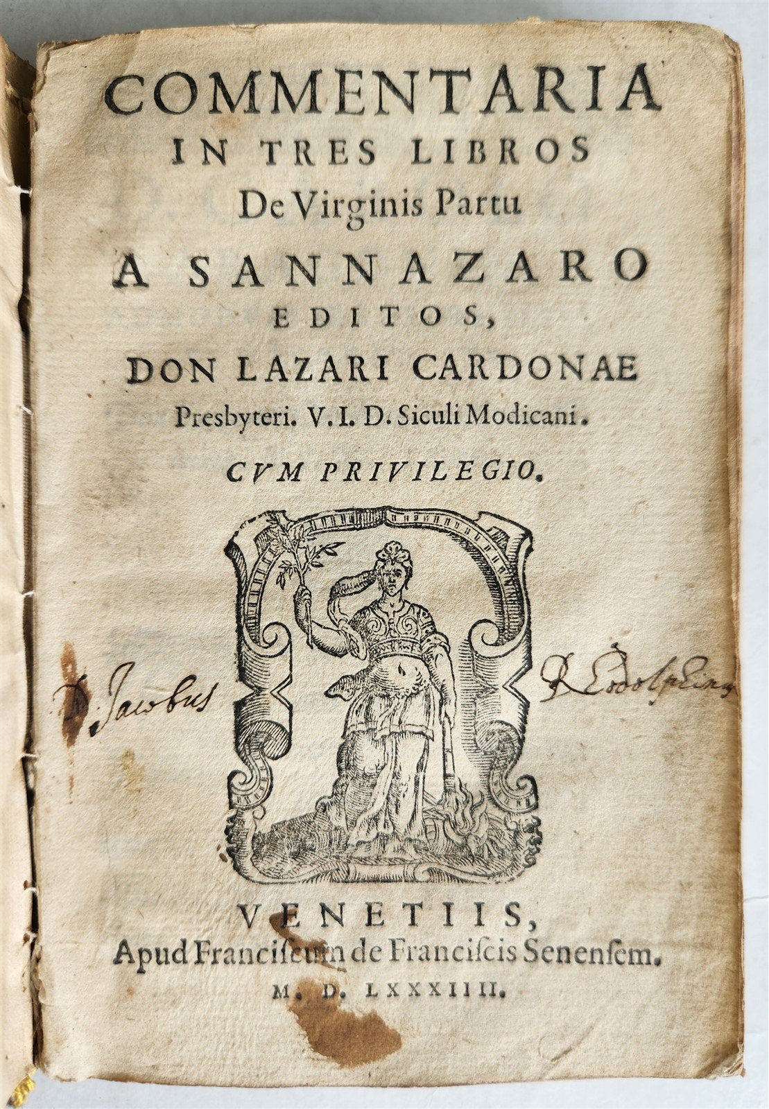 1584 Sannazaro's DE PARTU VIRGINIS POEM Commentary by Lazaro Cardona ANTIQUE