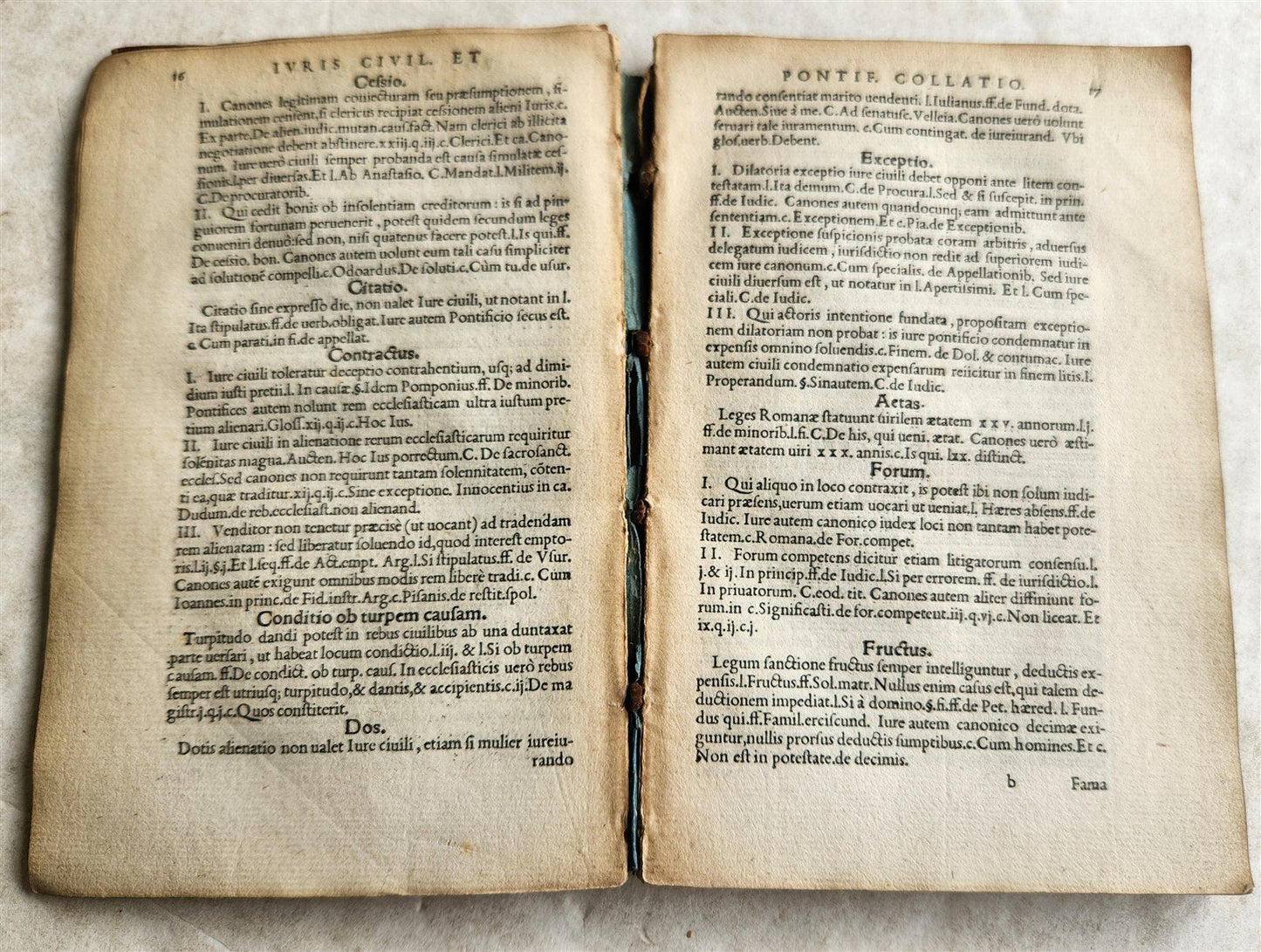 1547 LAW BOOK by D. Ioan. OLDENDORPIUM Collatio Iuris Civis et Canonici antique