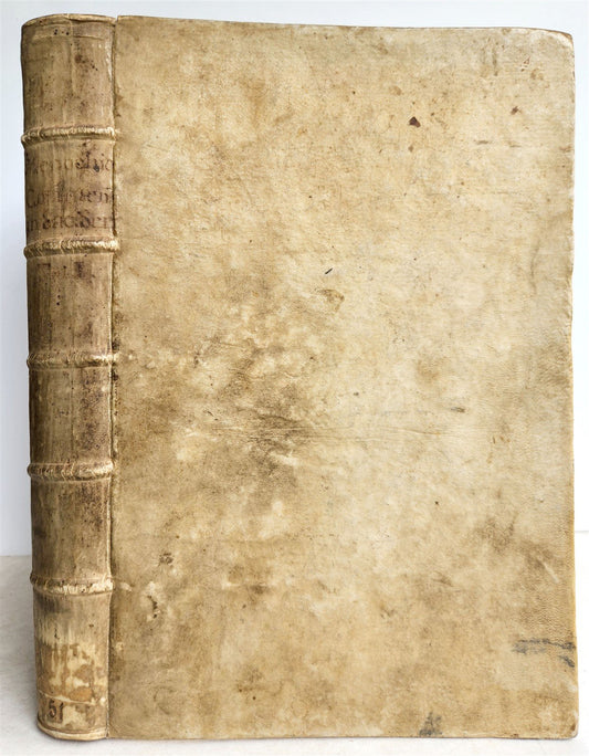 1743 BIBLE COMMENTARY Joannis Stephani Menochius in LATIN VELLUM FOLIO antique