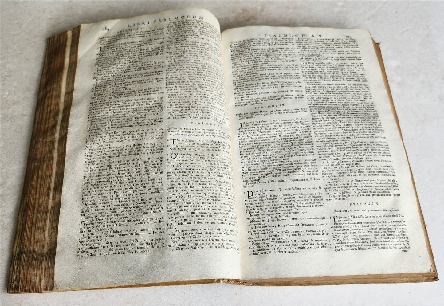 1743 BIBLE COMMENTARY Joannis Stephani Menochius in LATIN VELLUM FOLIO antique
