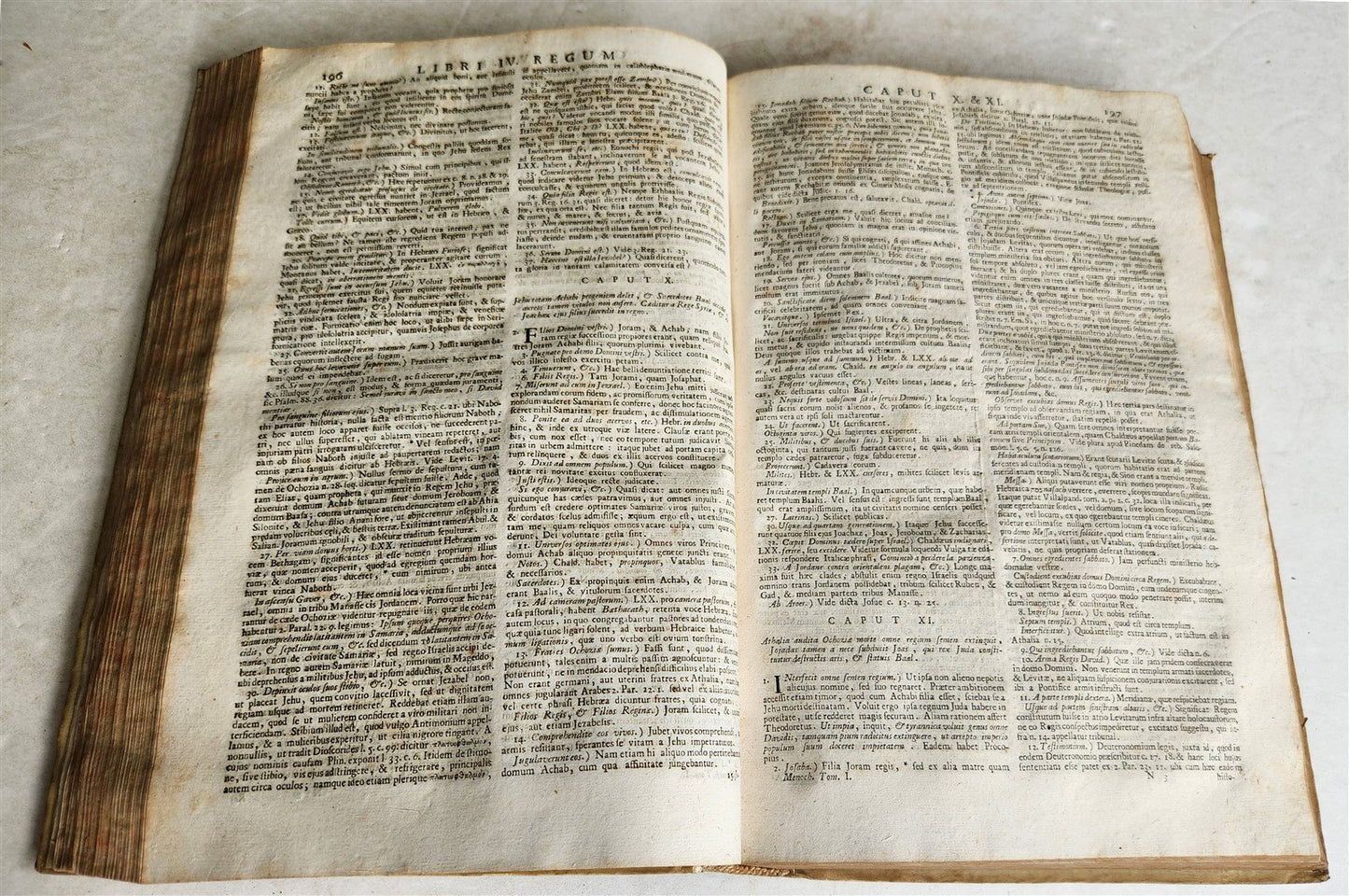 1743 BIBLE COMMENTARY Joannis Stephani Menochius in LATIN VELLUM FOLIO antique