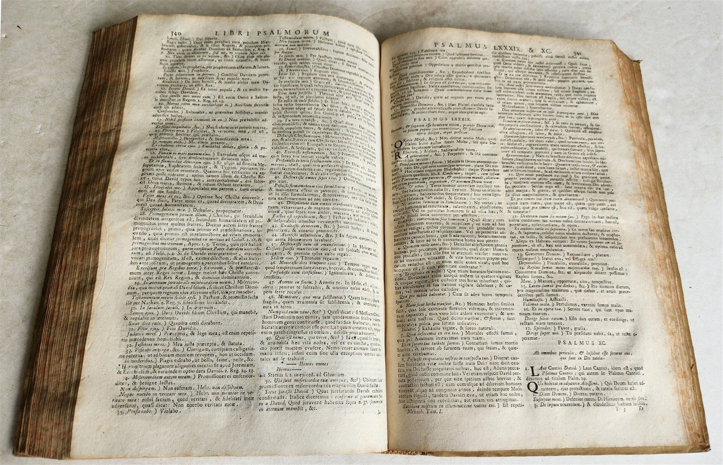 1743 BIBLE COMMENTARY Joannis Stephani Menochius in LATIN VELLUM FOLIO antique