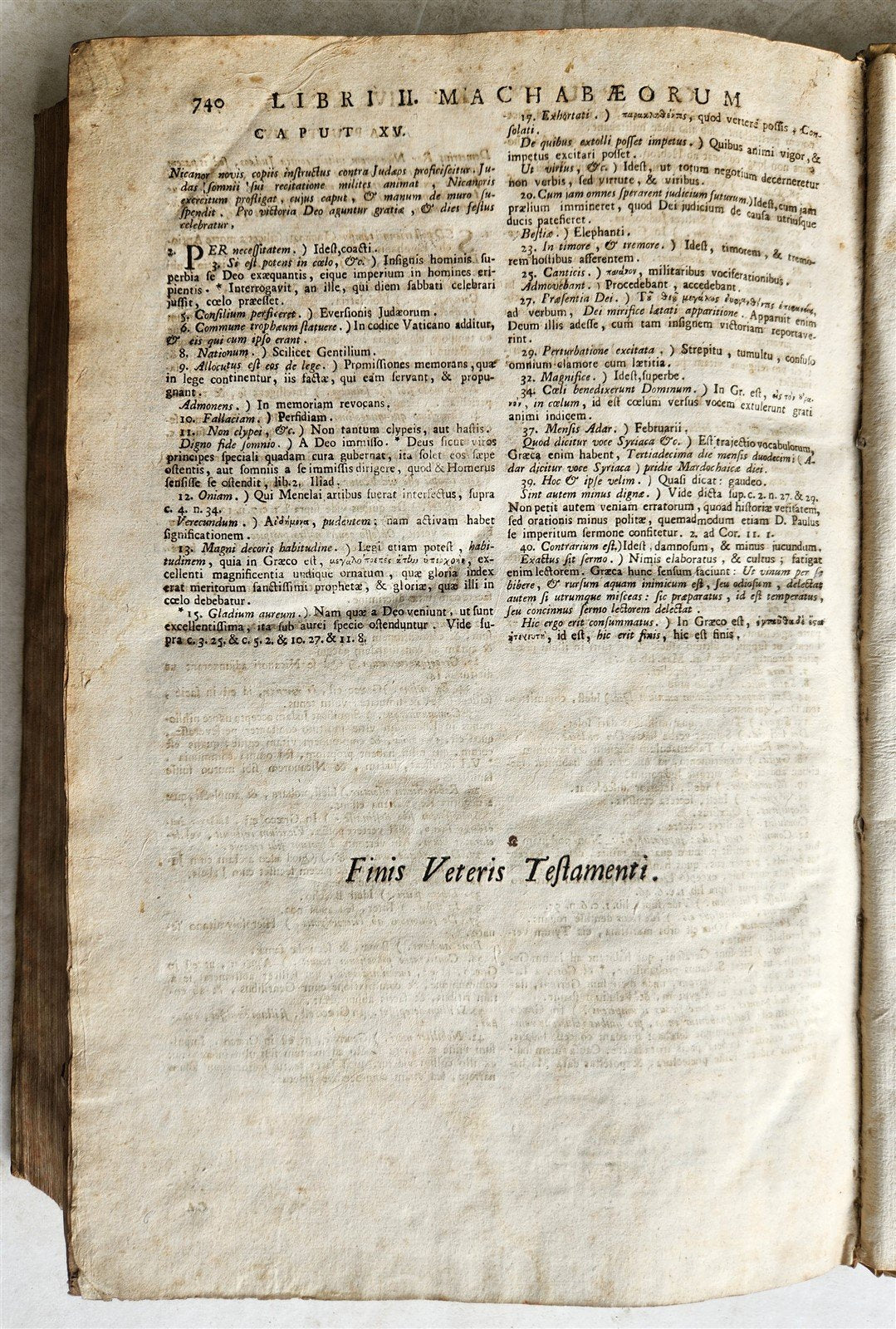 1743 BIBLE COMMENTARY Joannis Stephani Menochius in LATIN VELLUM FOLIO antique